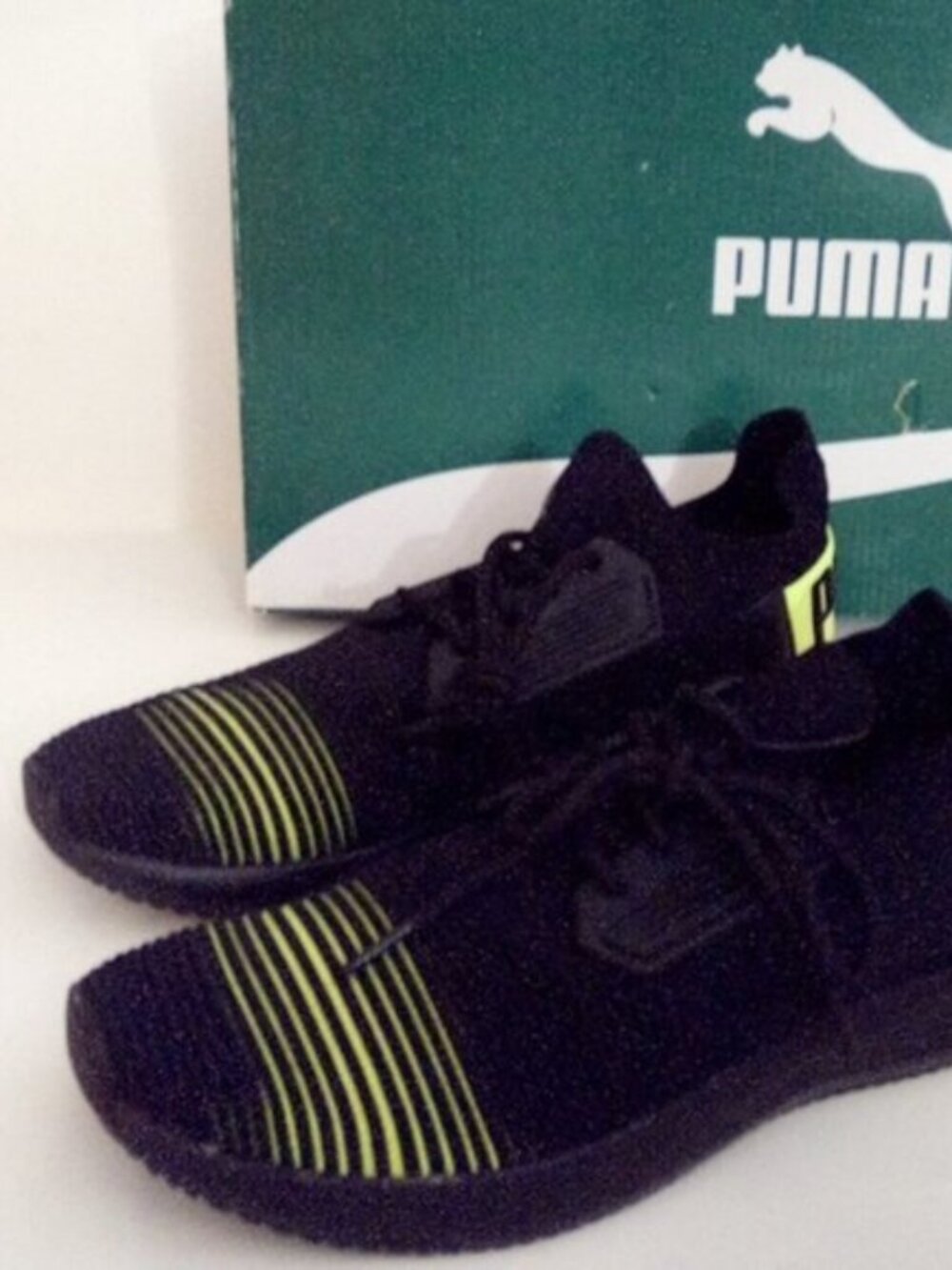 Puma Uprise Color Shift Black Lime-Punch Lace-Up Sneakers Men's US 9 New In Box